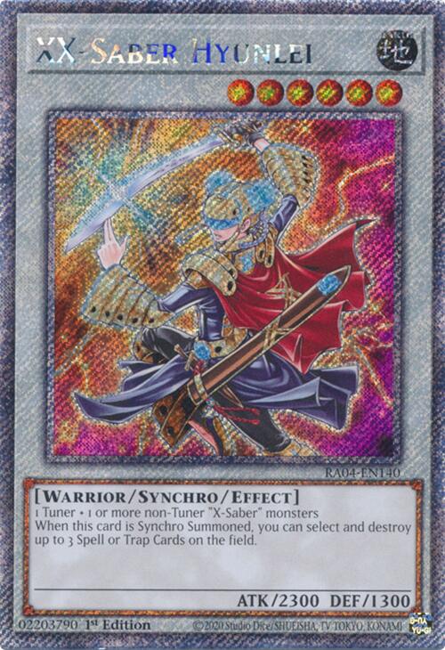 XX-Saber Hyunlei [RA04-EN140] Platinum Secret Rare