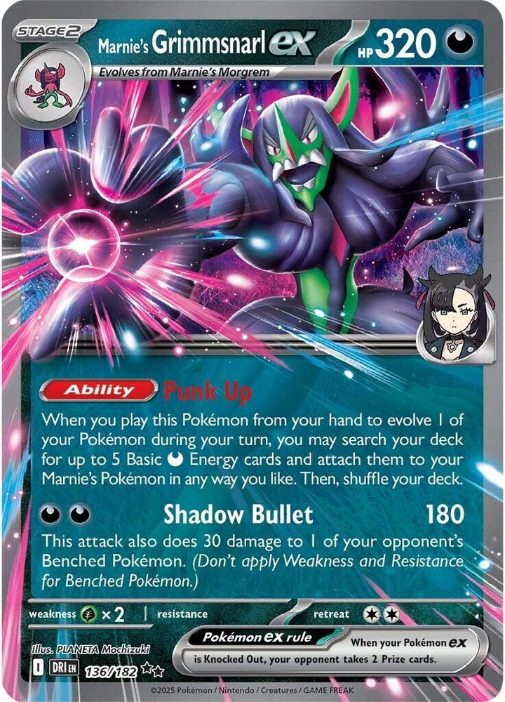 Marnie's Grimmsnarl ex (136/182) [Scarlet & Violet: Destined Rivals]