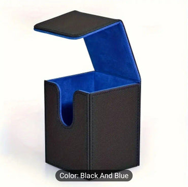 Deck Box - 60-80 cards, Black with Blue Lining