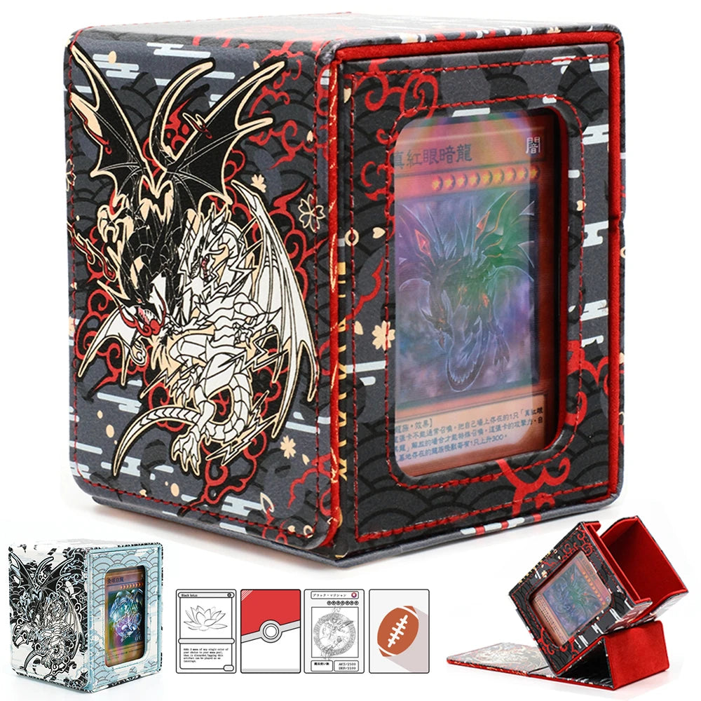 GachaBox Card Case Magic TCG Mid Large Deck Case Solid Color Storage Box Top Side-Loading Christmas Toy Game Collection Cards